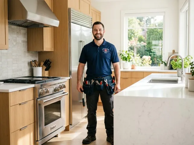 Appliance Repair Hero technician in a Arkabutla, MS kitchen after an appliance repair